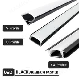 2-30 Pieces/Pack LED Aluminum Profile 0.5m/Piece U/V Shape Suitable For 8-12mm LED Light Strip Housing Channel Decor Materials