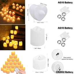 12/24Pcs Flameless LED Tea Lights Candles 100+ Hours Battery-Powered Tealight Candle for Party Wedding Birthday Home Decoration