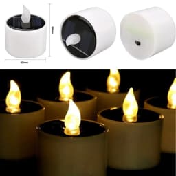 6PCS Solar Tea Light LED Candles Outdoor Waterproof Flameless Solar Tea Lights Rechargeable Candles for Party Garden Home Decor