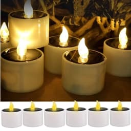 6PCS Solar Tea Light LED Candles Outdoor Waterproof Flameless Solar Tea Lights Rechargeable Candles for Party Garden Home Decor