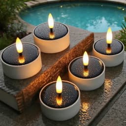 6PCS Solar Tea Light LED Candles Outdoor Waterproof Flameless Solar Tea Lights Rechargeable Candles for Party Garden Home Decor