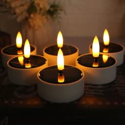 6PCS Solar Tea Light LED Candles Outdoor Waterproof Flameless Solar Tea Lights Rechargeable Candles for Party Garden Home Decor