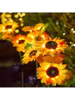 1PC Solar Powered Sunflower Light Outdoor Waterproof LED Ground Insert Lawn Lamp For Garden Lawn Courtyard Decoration