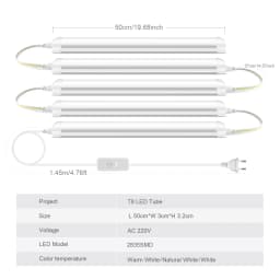 Supper Brightness 25W T8 LED Tube Light 50cm Aluminium Bar Lamp Bulbs 110V 220V Use in Kitchen Cabinet Warehouse Garage Lighting