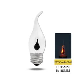 4PCS LED E14 E27 Edison Bulb Candle Light Bulb Flame Effect Bulb AC220V Decor Lighting Ampoule Candle Bulb Bedside Lamp