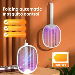 2026 Foldable USB Rechargeable Mosquito Racket Angle Adjustable Electric Mosquito Killer With UV Light Trap Insect Exterminator
