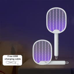 2026 Foldable USB Rechargeable Mosquito Racket Angle Adjustable Electric Mosquito Killer With UV Light Trap Insect Exterminator