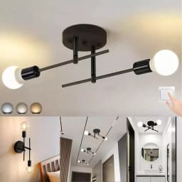 Nordic Simple Living Room Ceiling Light 2 Lamps Modern Long Iron Arm Ceiling Light for Bedroom Dining Room Kitchen E27 AC85-265v