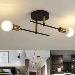 Nordic Simple Living Room Ceiling Light 2 Lamps Modern Long Iron Arm Ceiling Light for Bedroom Dining Room Kitchen E27 AC85-265v