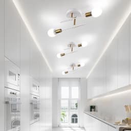 Nordic Simple Living Room Ceiling Light 2 Lamps Modern Long Iron Arm Ceiling Light for Bedroom Dining Room Kitchen E27 AC85-265v