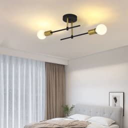 Nordic Simple Living Room Ceiling Light 2 Lamps Modern Long Iron Arm Ceiling Light for Bedroom Dining Room Kitchen E27 AC85-265v