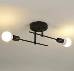 Nordic Simple Living Room Ceiling Light 2 Lamps Modern Long Iron Arm Ceiling Light for Bedroom Dining Room Kitchen E27 AC85-265v