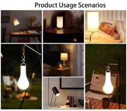 Rechargeable Battery Operated A19 Light Bulb with Remote Control Dimmable, 15 Colors Selectable & 3 Timer, Non-Hardwired