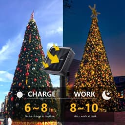 2PCS 32M Solar LED Outdoor Light Festoon Waterproof Garden Fairy String Lamp Christmas Garland Yard Decor