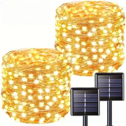 2PCS 32M Solar LED Outdoor Light Festoon Waterproof Garden Fairy String Lamp Christmas Garland Yard Decor