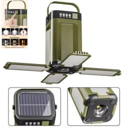 Solar Outdoor Portable Camping Light Solar Charging Foldable 2000mah Power Bank Intelligent Display Portable Hanging Tent Light