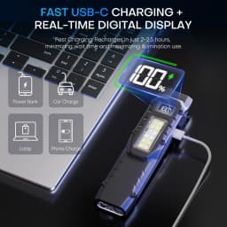 1100LM Super Bright Tactical Flashlight Dual Switch Control EDC Rechargeable Waterproof Emergency Lamp9 Lighting Modes UV Light