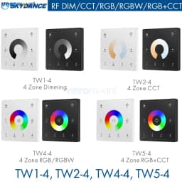 Skydance TW1-4 TW2-4 TW4-4 TW5-4 Wall Touch Panel 2.4G RF 4Zone Dim Switch Controller for Single Color RGB RGBW RGBCCT LED Strip