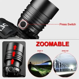 Powerful LED Head Lamp Aluminium Alloy Head Led Light Super Bright Rechargeable Head Flashlight Camping Hunting Fishing Lantern
