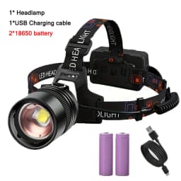 Powerful LED Head Lamp Aluminium Alloy Head Led Light Super Bright Rechargeable Head Flashlight Camping Hunting Fishing Lantern