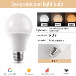 10PCS E27 E14 B22LED Bulb AC220V 3W 6W 9W 12W 15W 18W 20W 6500K/4000K/3000K LED Light Bulb Suitable for Living Room Home Indoor