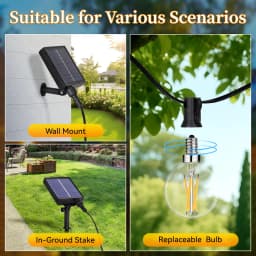 Outdoor Solar LED String Lights Remote Control Camping Tent Waterproof Fairy Lights Pergola Garden Solar String Light Decoration