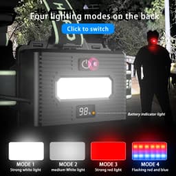 High Power Spotlight Long Range LED Headlamp Headlight Type-C USB Rechargeable Wave Hand Induction Head Flashlight For Camping