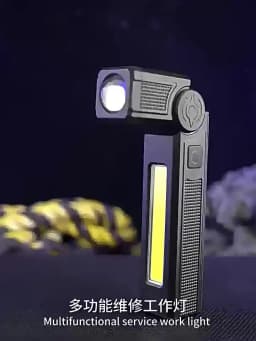 Powerful COB Flashlight Handheld Folding Lamp Camping Working Torch with Magnet Car Inspection Outdoor Red Warning Flash Lights