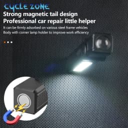 Powerful COB Flashlight Handheld Folding Lamp Camping Working Torch with Magnet Car Inspection Outdoor Red Warning Flash Lights