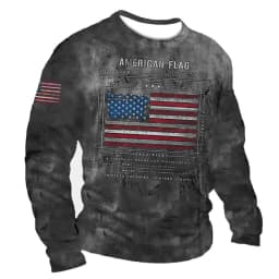 3D Print Fall T-Shirt Vintage Men's T Shirt Long Sleeve Top Tees USA Route 66 Letter Graphic Oversized Loose Clothing 5XL