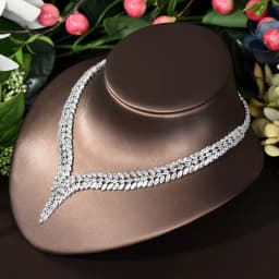 Unique Brilliant Cubic Zirconia Wedding Jewelry Set For Women Geometric African Luxury Bride 4 Piece Holiday Dress S-339