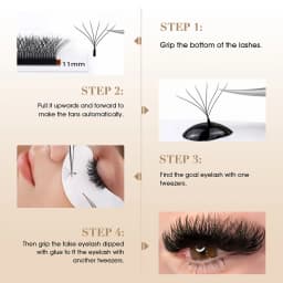 Wholesale MASSCAKU 10cases/lot 0.07mm Thickness Waterproof W Design Eyelashes Wispy Handmade Premade Volume Fans Eyelash Bundles