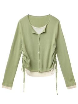 CHIC VEN New Korean Women Sweaters Slim Pullover Design Female Top O Neck Drawstring Waist Knitted Jumpers Spring Summer 2025