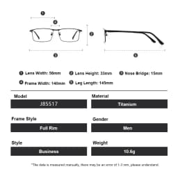 Business Ultralight Titanium Alloy IP Electroplated Full Rim Men's Optical Glasses Frame For Myopia Reading Prescription Eyewear