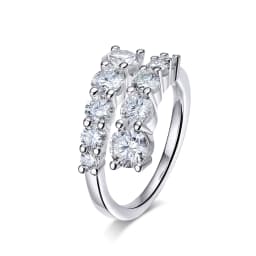 KNOBSPIN D VVS Moissanite Rings for Women Sparkling Diamond Engagement Wedding Band with GRA 925 Sterling Sliver Plated 18k Ring