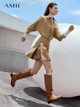 AMII Minimalist Casual Shorts Skirts Women High Waist 2026 Autumn New Fashion Commuter Straight A-Line Skirt 12343035