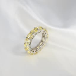 OEVAS Full 5*5mm High Carbon Diamond Wedding Rings S925 Silver Plated 18K Gold for Women Eternity Ring Party Fine Jewelry Gift