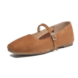 AIYUQI Mary Jane Shoes Women Flat 2026 Spring Shoes Female Genuine Leather Square Head Non-slip Large Size Ballet Shoes Women