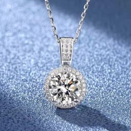 NeeTim 1Carat 2Carat Moissanite Necklace For Women Sterling S925 Silver With White Gold Plated Sparkling Jewelry Wedding Pendant