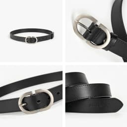 BEAUTODAY Belts Women Cow Split Solid Color Silver Buckle Ladies Modern Style Fashion Jeans Dress Accessories Waistband 91060
