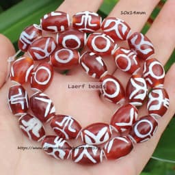 Natural Agate ,10x14mm Green Ancient Tibet Dzi beads 8pcs , For DIY Jewelry making !