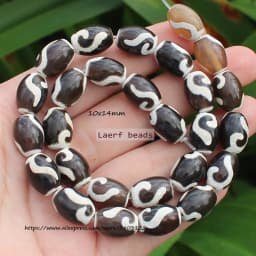 Natural Agate ,10x14mm Green Ancient Tibet Dzi beads 8pcs , For DIY Jewelry making !