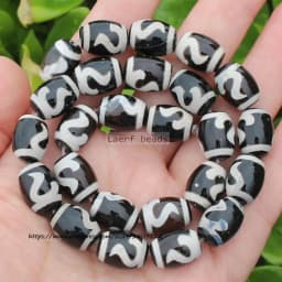 Natural Agate ,10x14mm Green Ancient Tibet Dzi beads 8pcs , For DIY Jewelry making !