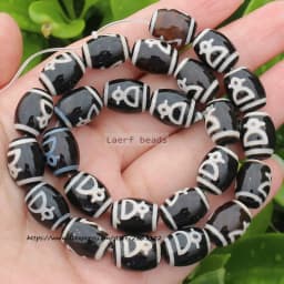 Natural Agate ,10x14mm Green Ancient Tibet Dzi beads 8pcs , For DIY Jewelry making !