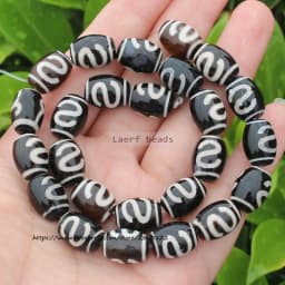 Natural Agate ,10x14mm Green Ancient Tibet Dzi beads 8pcs , For DIY Jewelry making !