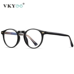 VICKY Round Blue Light Reading Glasses Women Eye Glasses Frame for Women Retro Plastic Titanium Anti-Blue Light Computer Eyewear