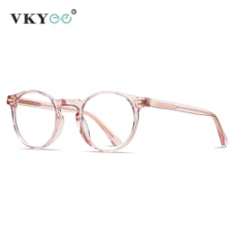 VICKY Round Blue Light Reading Glasses Women Eye Glasses Frame for Women Retro Plastic Titanium Anti-Blue Light Computer Eyewear