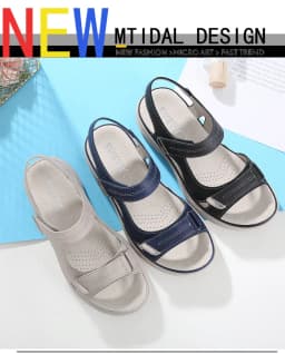 Summer 2024 Elegant Women Genuine Leather Sandals Women's Sport Style Lightweight Plus Size Slippers Women Sandals 34-42