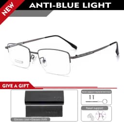 VKYEE Pure Titanium Business Men's Half-rim Glasses Fashion Simple Design Anti-blue Light Glasses Can Be Customized Prescription