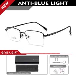 VKYEE Pure Titanium Business Men's Half-rim Glasses Fashion Simple Design Anti-blue Light Glasses Can Be Customized Prescription